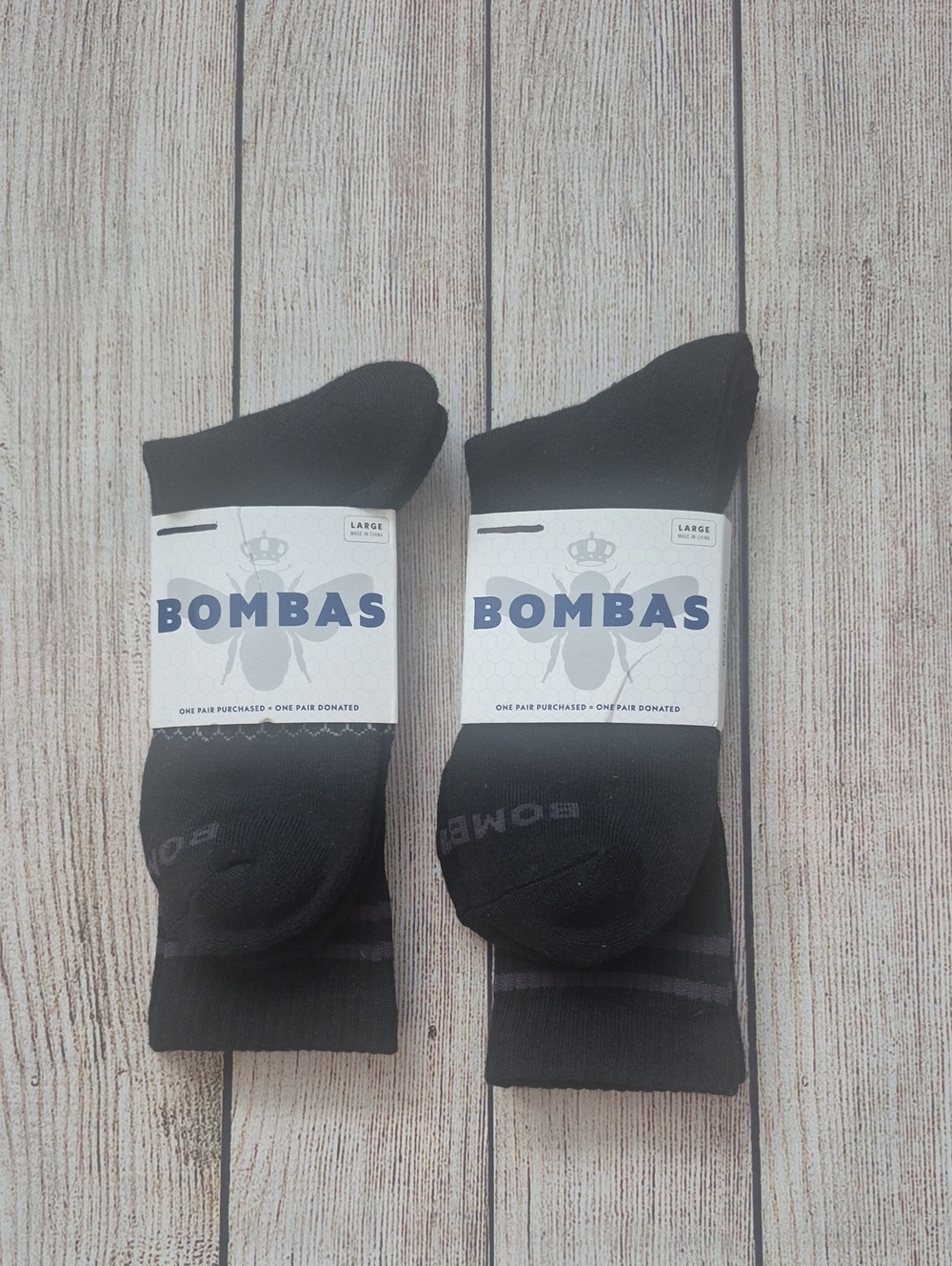 NWT Bombas Black Calf Socks Set of 2 Size Large Comfort Cushion Sock Tech